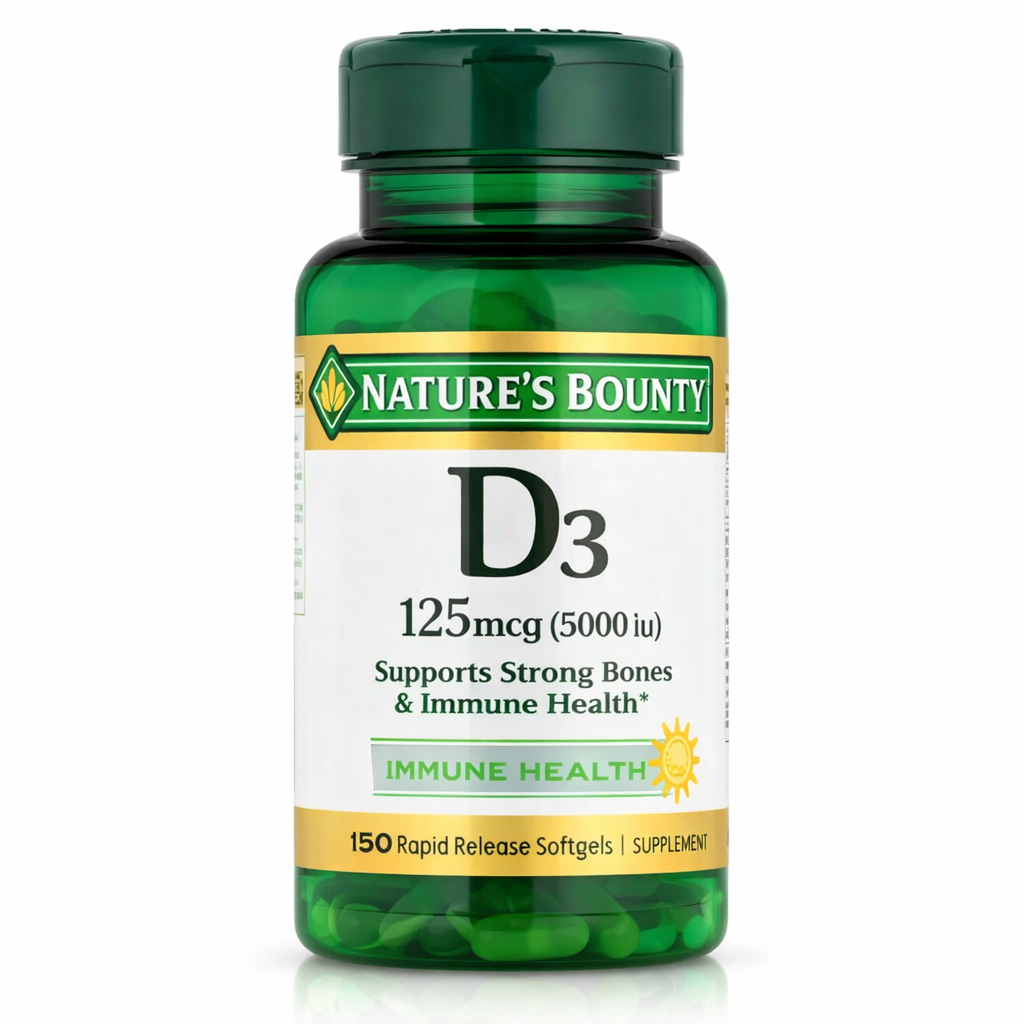 Nature’s Bounty Vitamin D3 125 mcg (5000 IU) Softgels – High‑Strength Immune & Bone Support Nature’s Bounty Vitamin D3 125 mcg (5000 IU) Softgels – High‑Strength Immune & Bone Support | Kenya - Image 1