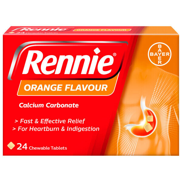 RENNIE ORANGE CHEWABLE TABS 24`S
