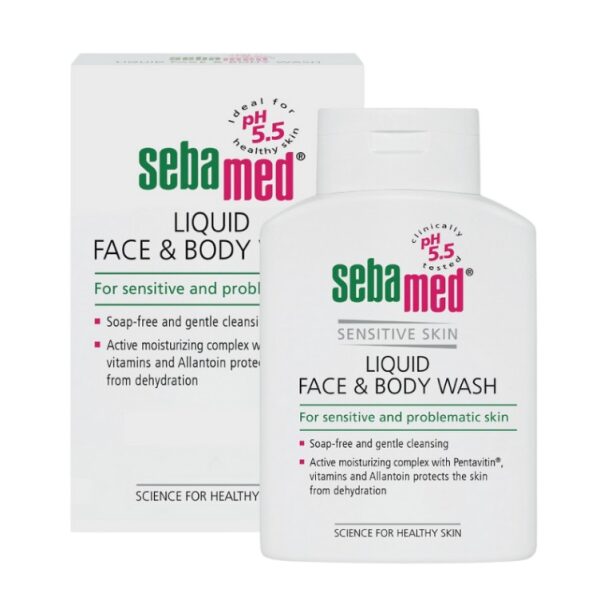 Sebamed Liquid Face & Body Wash 200 ml – Soap‑Free Gentle Cleanser for Sensitive Skin with pH 5.5 and Moisturizing Complex