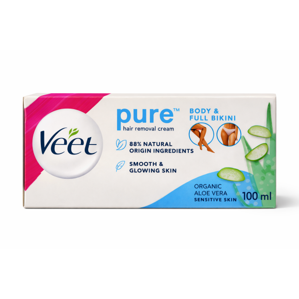 Veet Organic Aloe Vera & Mint Extracts Hair Removal Cream 30g – Gentle & Refreshing Smooth Skin Solution