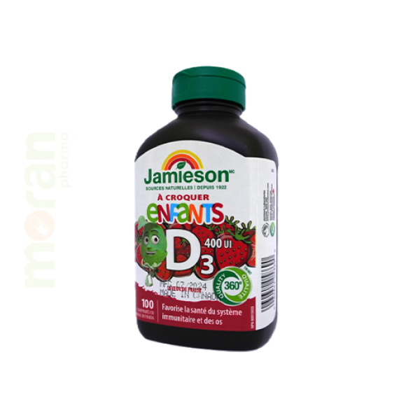 JAMIESON KIDS CHEWABLE D3 400IU TABLETS 100`