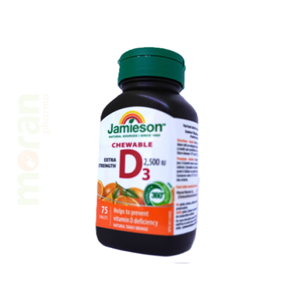 JAMIESON VITAMIN D3 2500IU CHEWABLE TABLETS 7