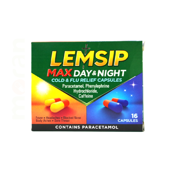 LEMSIP MAX COLD & FLU DAY & NIGHT CAPS 16`S