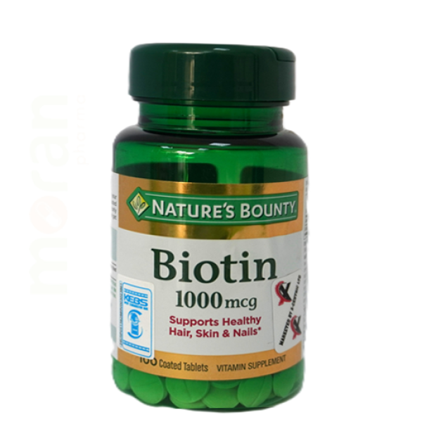 NATURE`S BOUNTY BIOTIN 1000MG COATED VEG TA